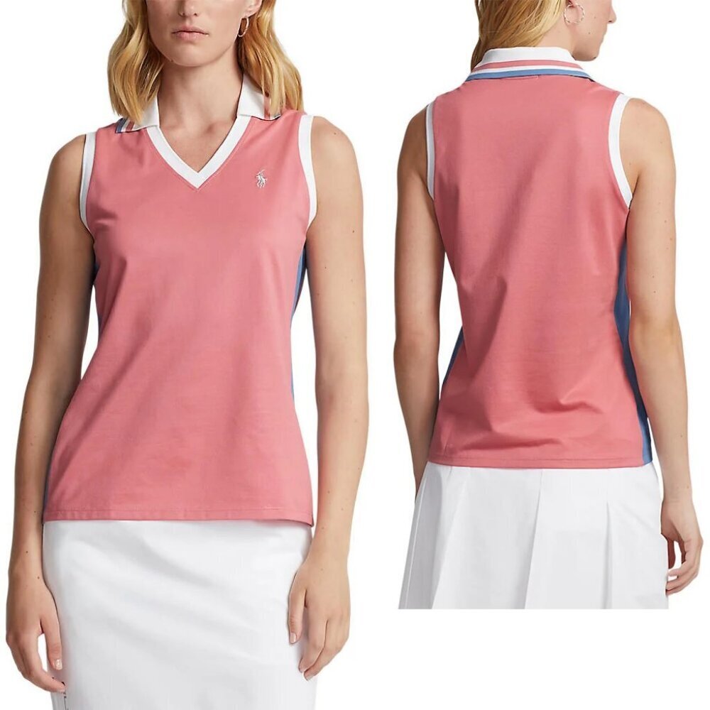 NWT New $99 RLX Ralph Lauren Sleeveless Rose Golf Shirt Size XL